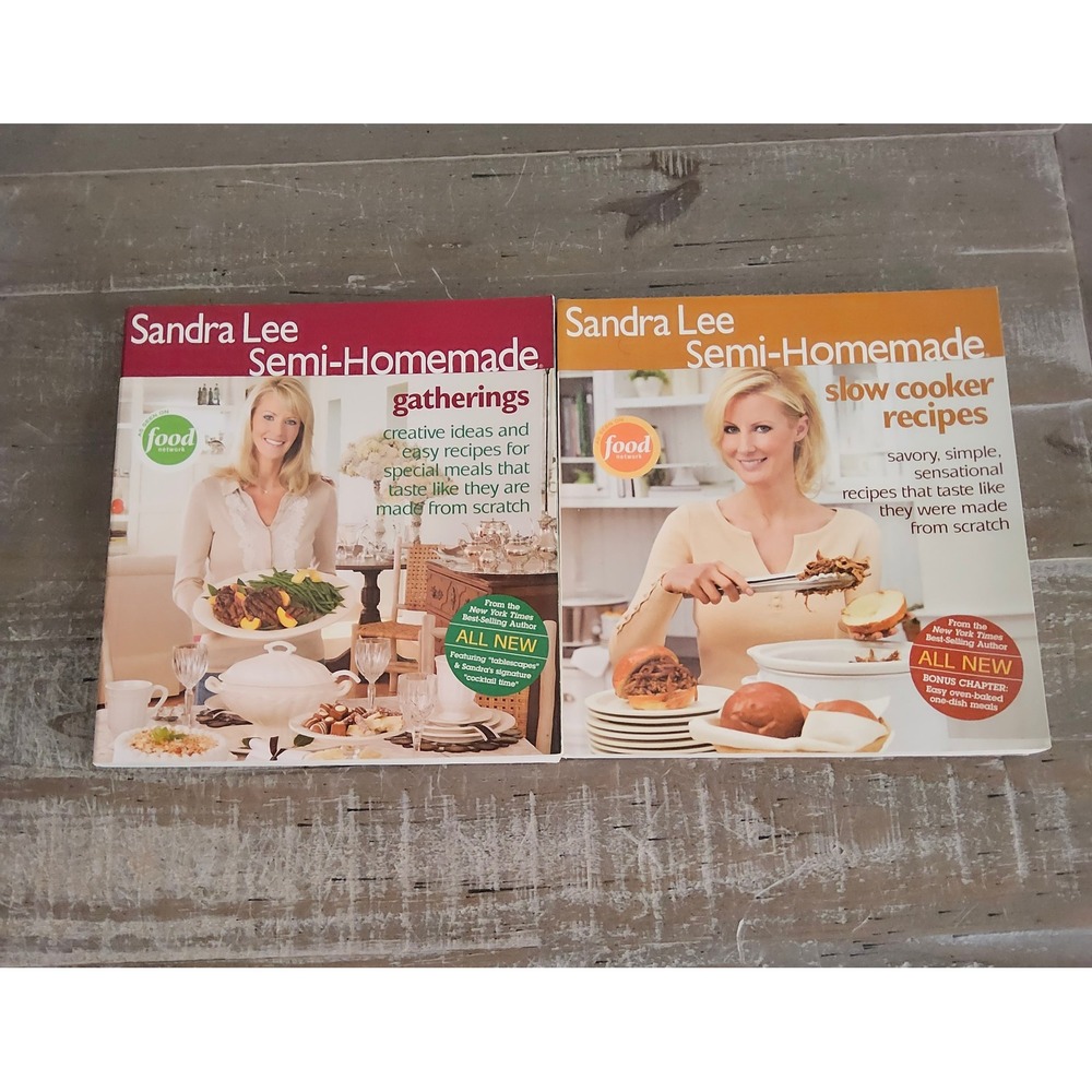 Sandra‎ Lee Semi-Homemade Cookbook Lot Gatherings & Slow Cooker Recipes